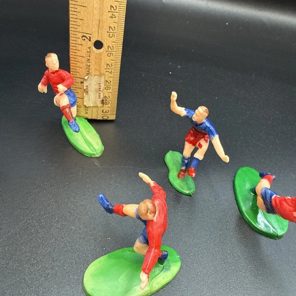 Vintage Soccer Rugby Players Cake Topper Figures Made In‎ Hong Kong B